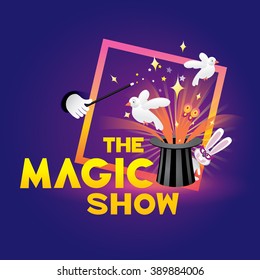 The magic show. Vector illustration