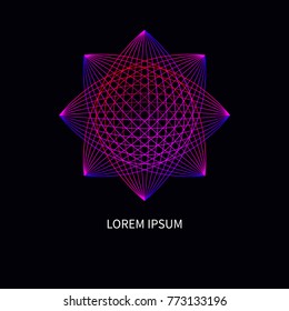 Magic sign. Glowing octagon. Vector illustration