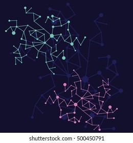 magic and simultaneously abstract night sky in stars and constellations