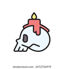 Magic Skull Candle Icon Vector Illustration