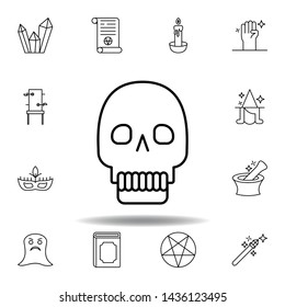 magic skull outline icon. elements of magic illustration line icon. signs, symbols can be used for web, logo, mobile app, UI, UX