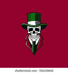 Magic Skull Wizard and Businessman Vector Illustration