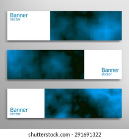 Magic sky and clouds banners collection. Abstract header vector background or card design with place for your text