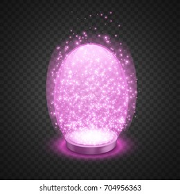 Magic snow globe. Illustration isolated on transparent background. Graphic concept for your design.
