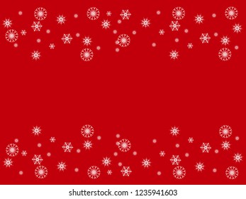 Magic Snowfall Header Isolated on red Background for Web Design. Vector illustration, Vector illustration, calligraphic design. Christmas background with snowfake, Merry Christmas greeting card.  