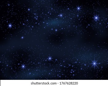 Magic Space. Fairy Dust. Infinity. Abstract Universe Background. Blue Gog and Shining Stars