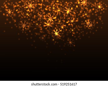 Magic Space. Fairy Dust. Infinity. Abstract Universe Background. Gold color and Shining Stars. Vector illustration - stock vector