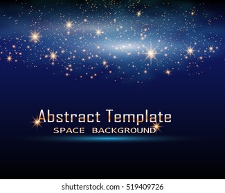  Espace Magique. Poussière De Fée. Infinité. Arrière-Plan Abstrait Univers. Arrière-Plan Bleu et Étoiles Brillantes. Illustration vectorielle .