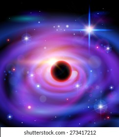 Magic Space - planets, stars and constellations, nebulae and galaxies, lights. Vector illustration / Eps10