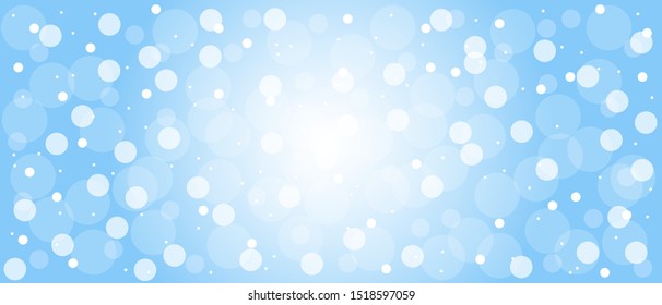 Magic sparkle pattern, light dots on blue background. Bokeh effect. Snowflakes in blue sky. Vector illustration