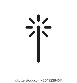 Magic sparkle wand icon. Minimal sparkle effect icon, great for UI effects, filters, or magic themes.