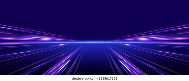 Magic sparkling trails of comet. Luminous lines on transparent background. Acceleration speed motion on night road. Magic moving fast speed police lines.