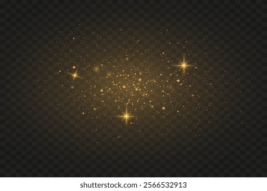 Magic sparks of dust and stars. Flash light effect.