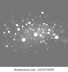La magia deslumbra un efecto de boquilla especial. Desenfocó el fondo de Navidad. Las estrellas rompen con destellos blancos. Partícula mágica de polvo que esparce. Espuma de luz de la lente, reluciente reluciente brillante vector