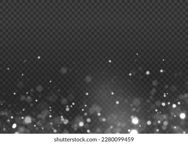 Magic sparks glitter special blur bokeh effect. Defocused Christmas background. Star burst white sparkles. Sparkling magical dust particle. Lens flare light sparkle, shiny glittering glow stars vector