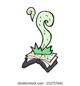 caricatura del libro de hechizos mágicos