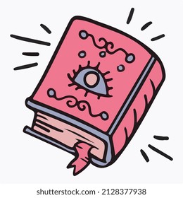  magic spell book hand drawn