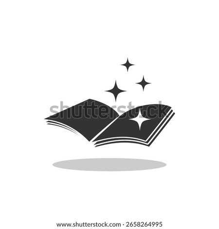 Magic spell book icon with shadow