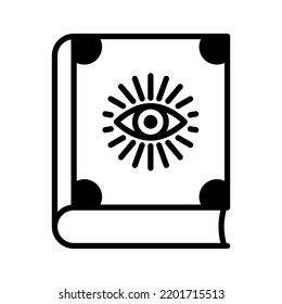 Magic Spell Book Icon. Sorcery Book. Pictogram Isolated On A White Background. Vector Illustration.