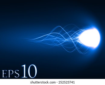 magic spell effect (blue colored,horizontal comet effect waves version)