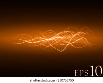 magic spell effect (orange colored,horizontal waves version)