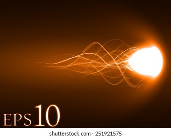 magic spell effect (orange colored,horizontal comet effect waves version)