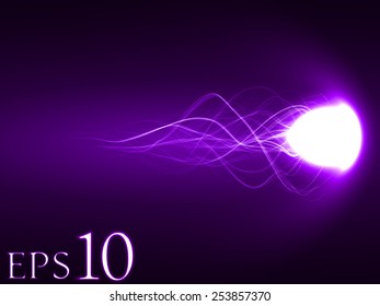 magic spell effect (violet colored, horizontal comet effect version)