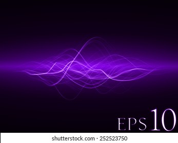 magic spell effect (violet colored,horizontal wide  waves version)