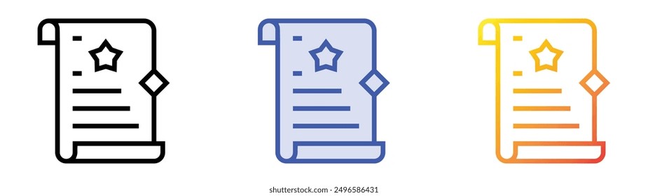 magic spell icon. Linear, Blue Fill and Gradient Style Design Isolated On White Background