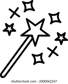 Magic Spell Vector Line Icon Design
