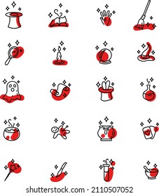 Magic spells, illustration, vector on a white background.