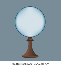 Magic sphere on a wooden stand. Vector illustration