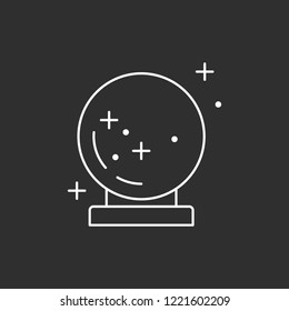 Magic sphere. Magic vector icon. Wizard equipment. Line style