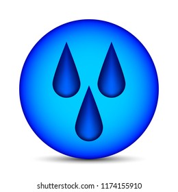 Magic Sphere with Water Element isolated on white background. Vector Illustration for Your Design, Game, Card, Web.
