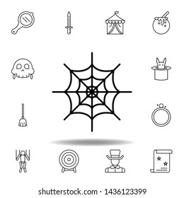 magic spider web outline icon. elements of magic illustration line icon. signs, symbols can be used for web, logo, mobile app, UI, UX