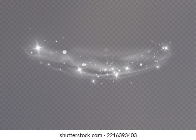 Espiral mágica con destellos. Efecto de luz blanca. Partículas brillantes con líneas. Efecto giratorio.