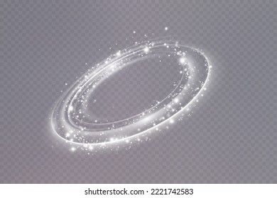 Magic spiral with sparkles.White light effect.Glitter particles with lines.Swirl effect.