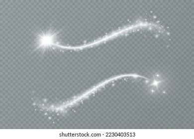 Magic spiral with sparkles.White light effect.Glitter particles with lines.Swirl effect.