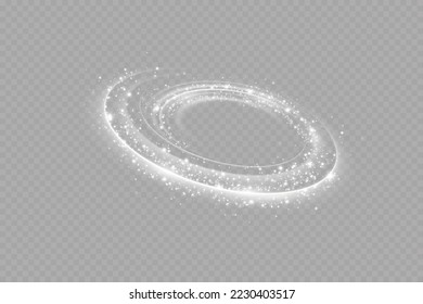 Magic spiral with sparkles.White light effect.Glitter particles with lines.Swirl effect.