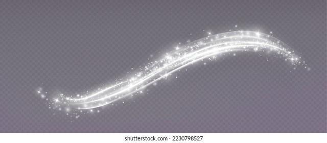 Magic spiral with sparkles.White light effect.Glitter particles with lines.Swirl effect.