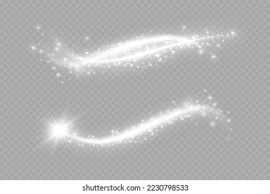 Magic spiral with sparkles.White light effect.Glitter particles with lines.Swirl effect.