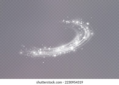 Magic spiral with sparkles.White light effect.Glitter particles with lines.Swirl effect.