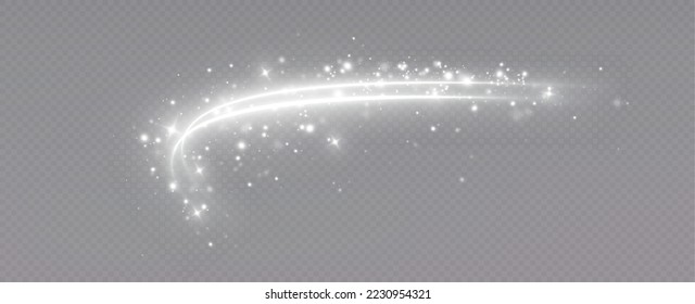 Magic spiral with sparkles.White light effect.Glitter particles with lines.Swirl effect.