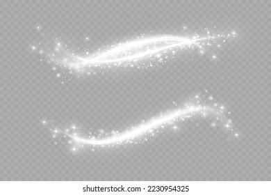 Magic spiral with sparkles.White light effect.Glitter particles with lines.Swirl effect.