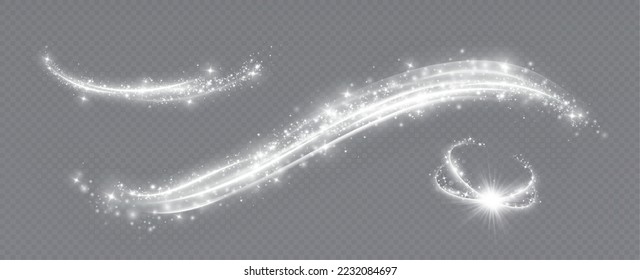 Magic spiral with sparkles.White light effect.Glitter particles with lines.Swirl effect.