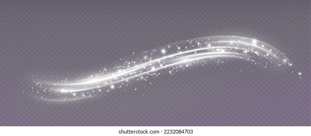 Zauberspirale mit Funkeln.Weißer Lichteffekt.Glitter Partikel mit Linien.Wirbeleffekt.