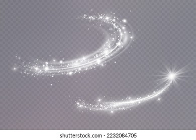 Magic spiral with sparkles.White light effect.Glitter particles with lines.Swirl effect.