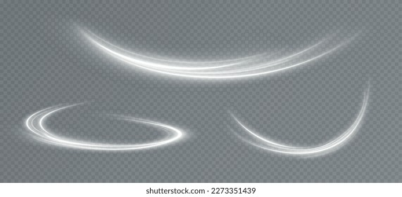 Espiral mágica con destellos. Efecto de luz blanca. Partículas brillantes con líneas. Efecto giratorio.