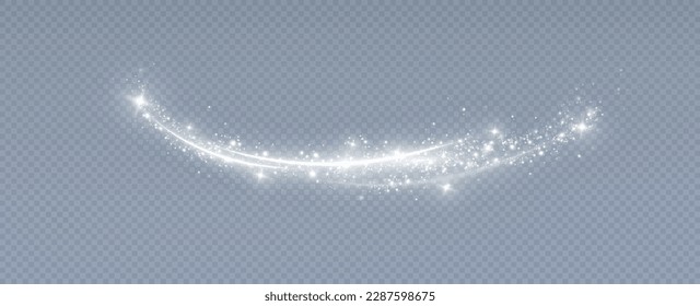 Magic spiral with sparkles.White light effect.Glitter particles with lines.Swirl effect.