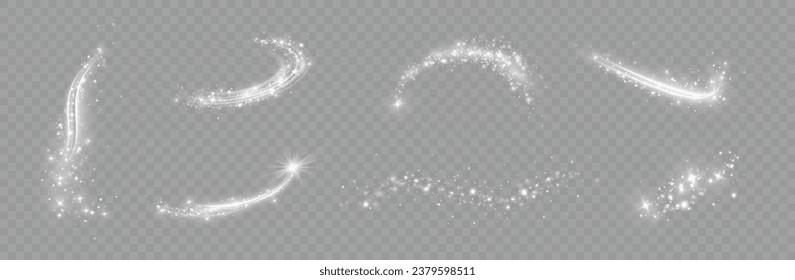 Magic spiral with sparkles.White light effect.Glitter particles with lines.Swirl effect.	